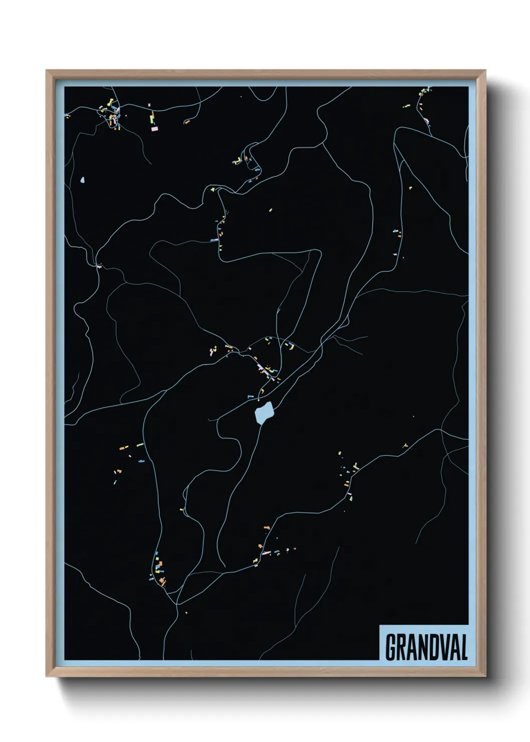 Une affiche de carte sur Grandval