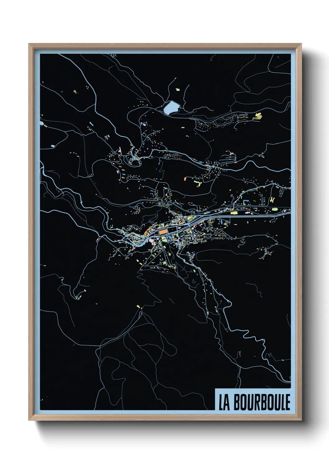 Une affiche de carte sur La Bourboule