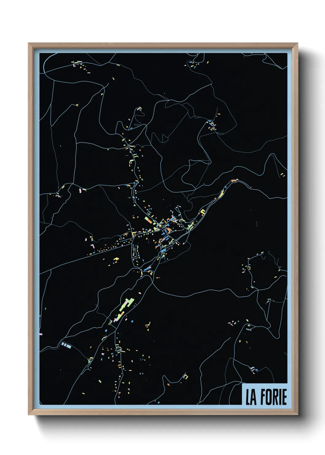 Une affiche de carte sur La Forie