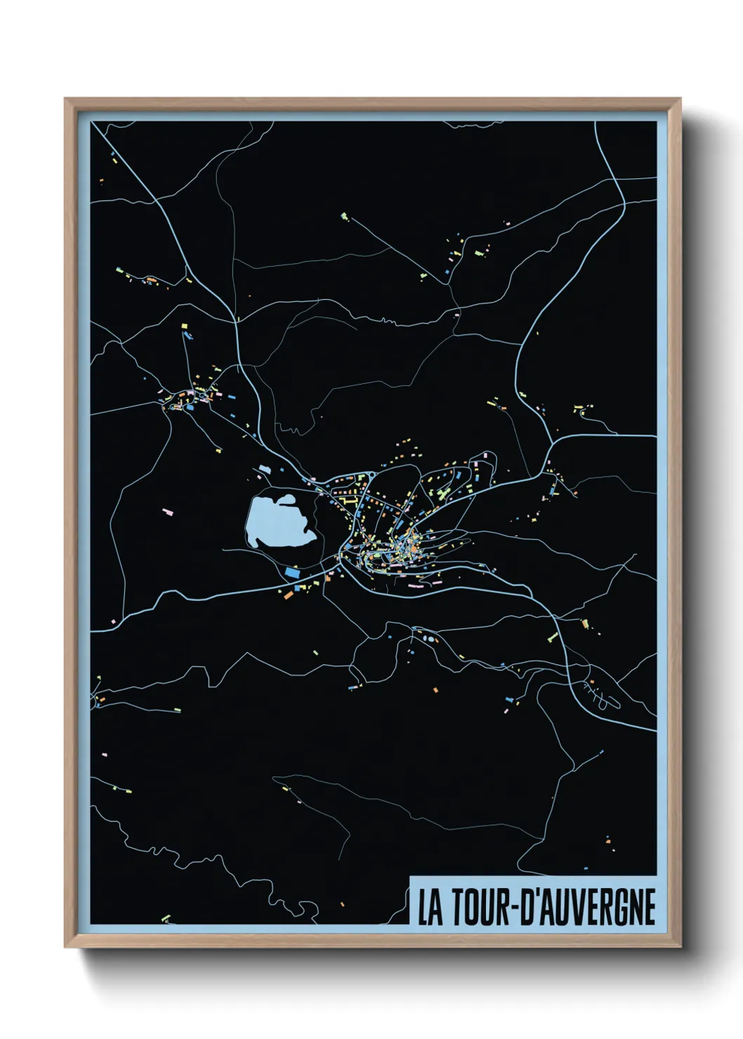 Une affiche de carte sur La Tour-d'Auvergne