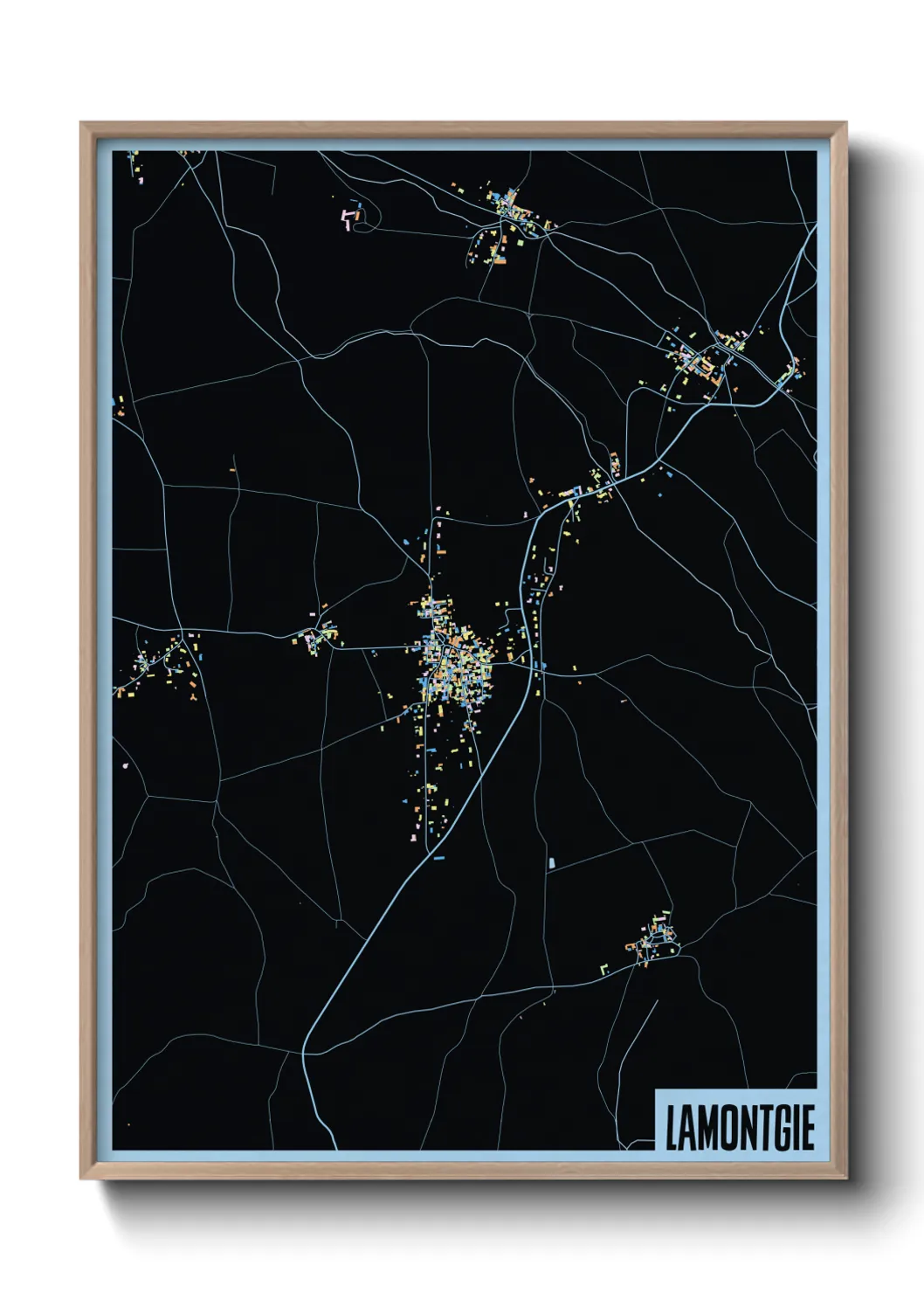 Une affiche de carte sur Lamontgie