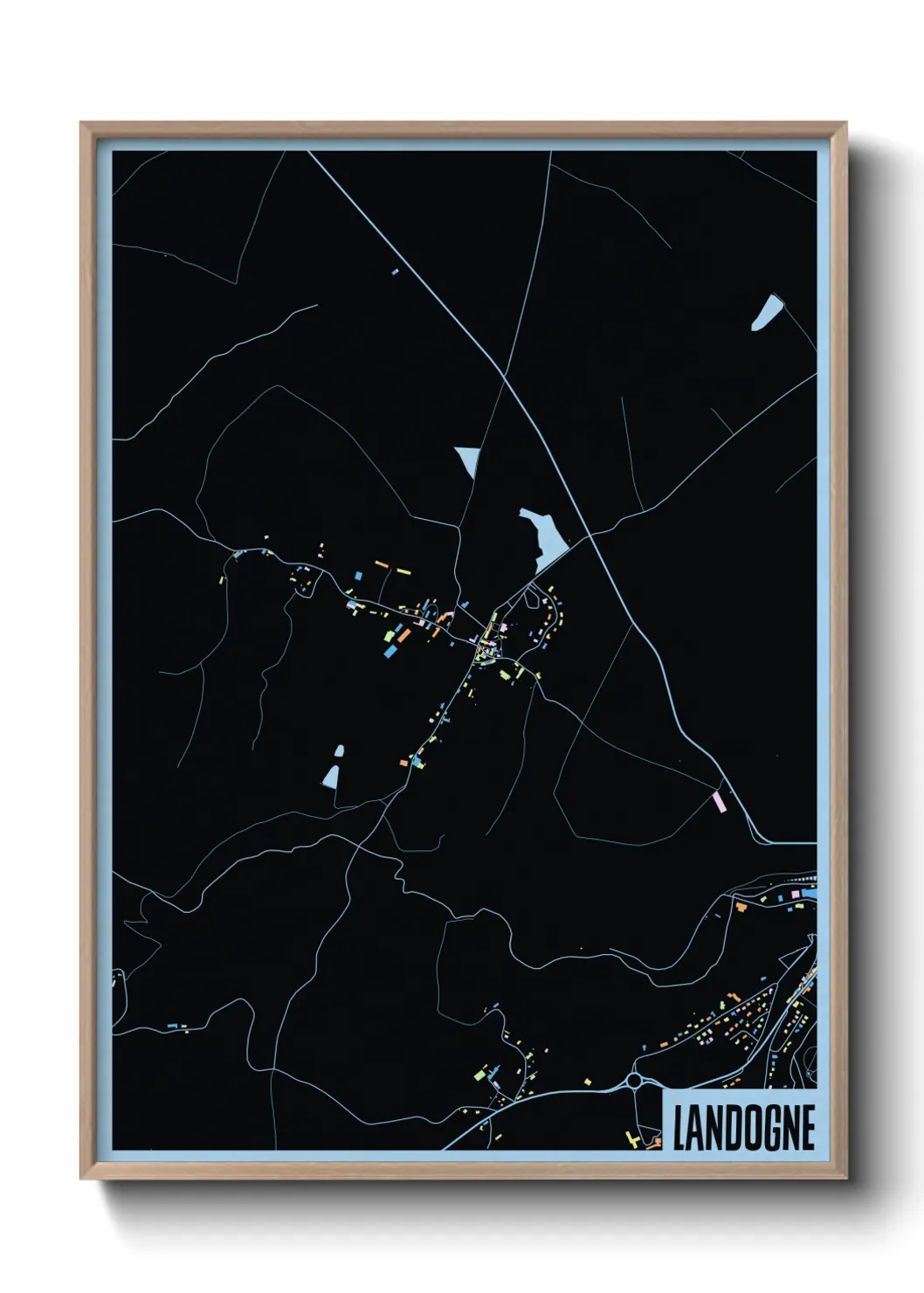 Une affiche de carte sur Landogne