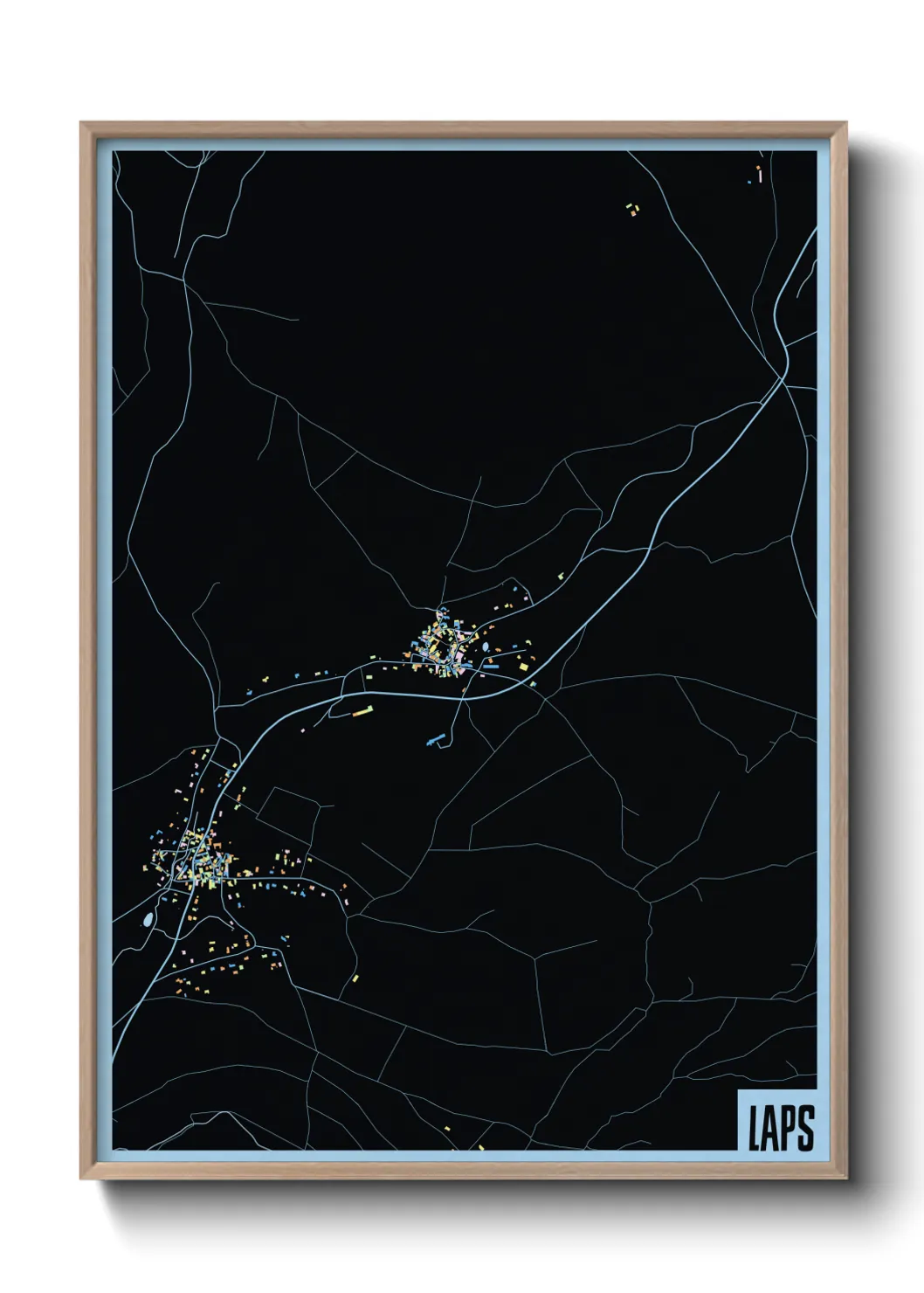 Une affiche de carte sur Laps