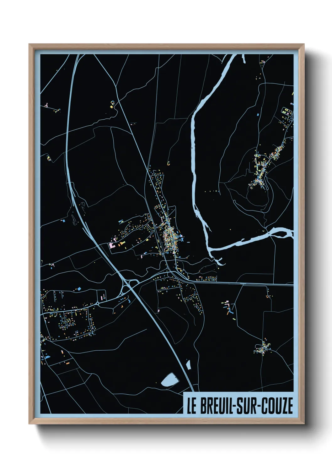 Une affiche de carte sur Le Breuil-sur-Couze