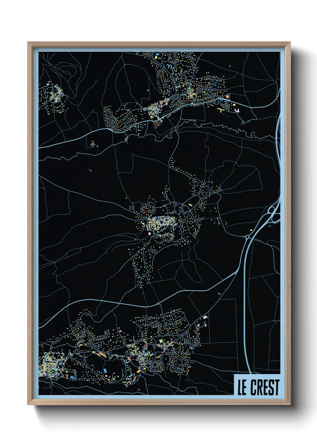 Une affiche de carte sur Le Crest