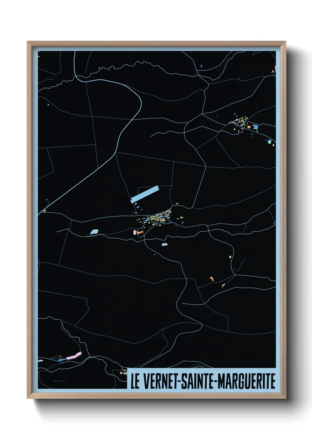 Une affiche de carte sur Le Vernet-Sainte-Marguerite