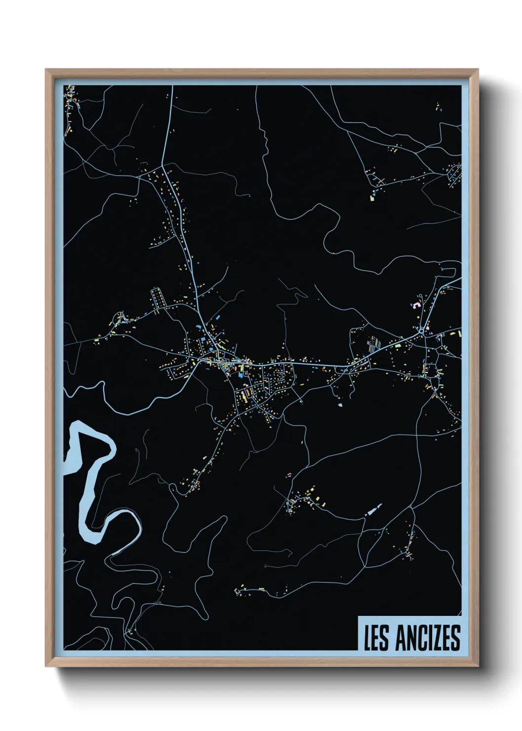 Une affiche de carte sur Les Ancizes