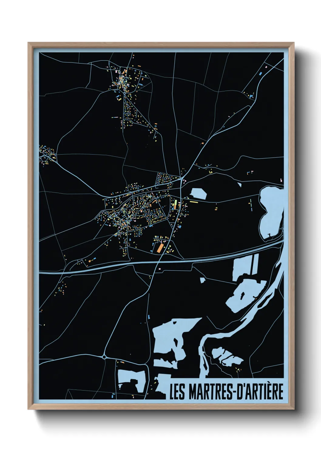 Une affiche de carte sur Les Martres-d'Artière