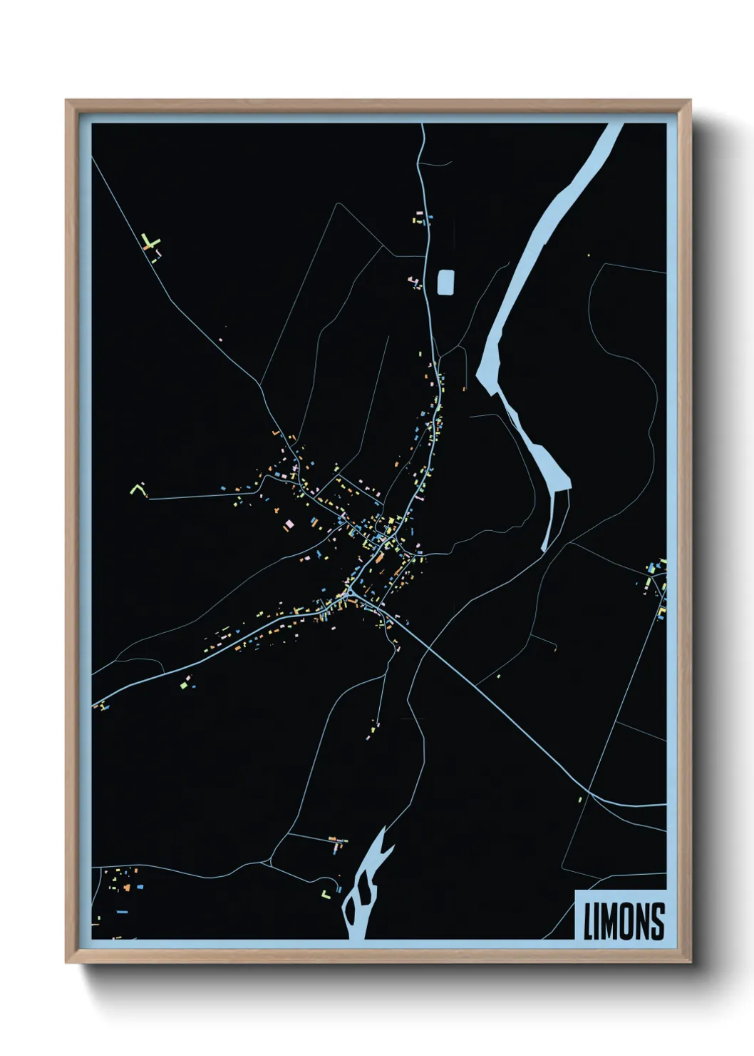 Une affiche de carte sur Limons