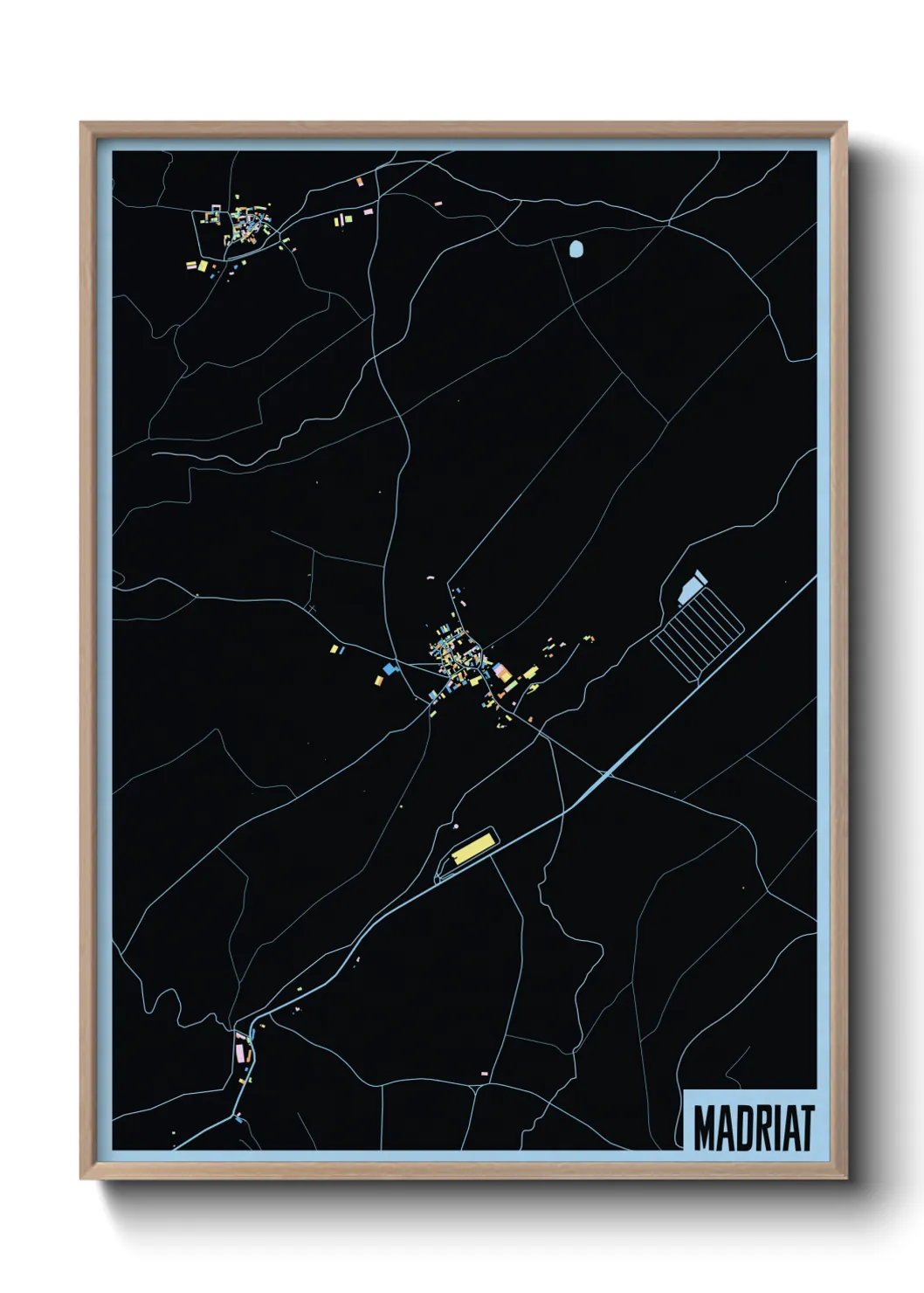 Une affiche de carte sur Madriat