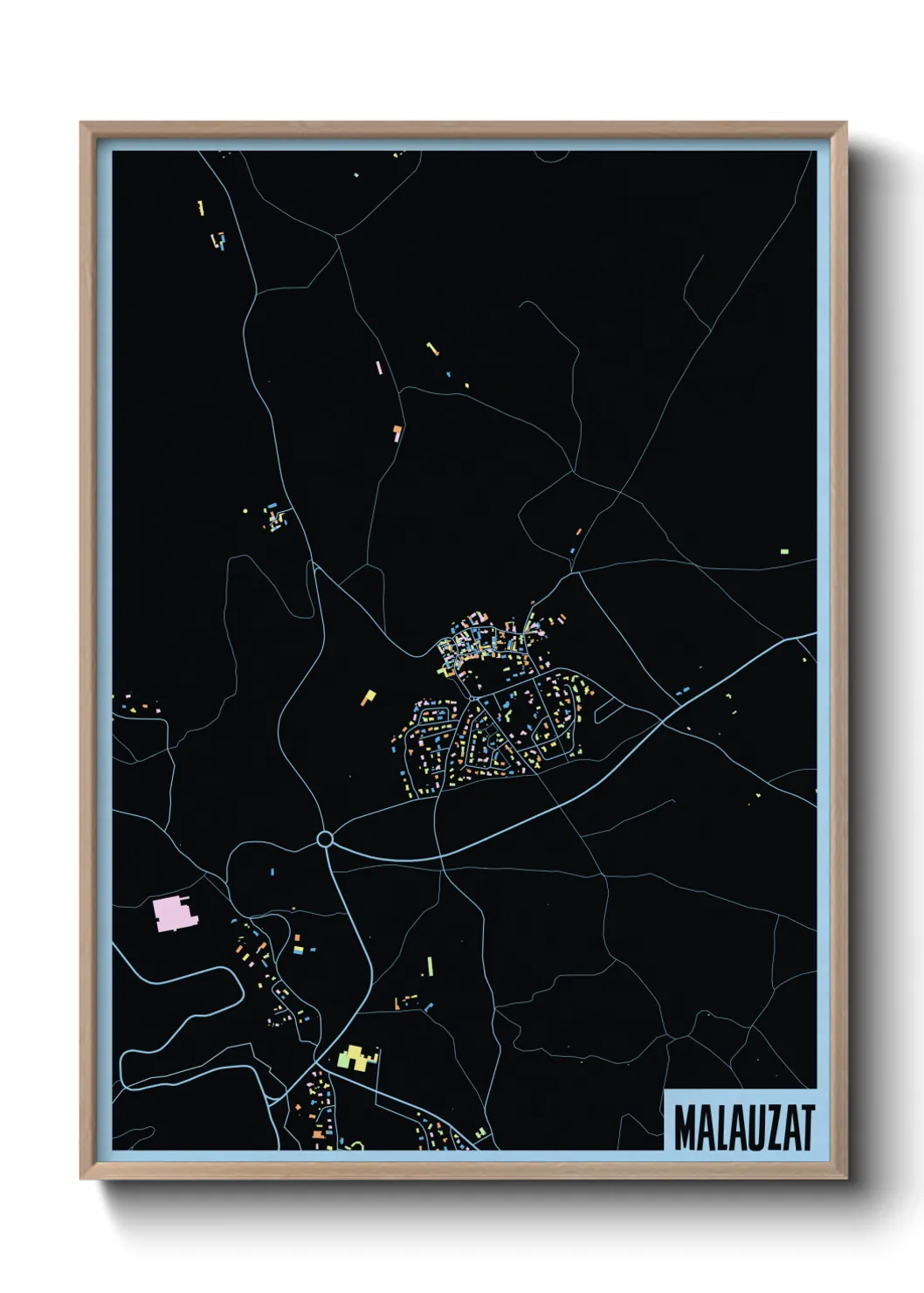 Une affiche de carte sur Malauzat