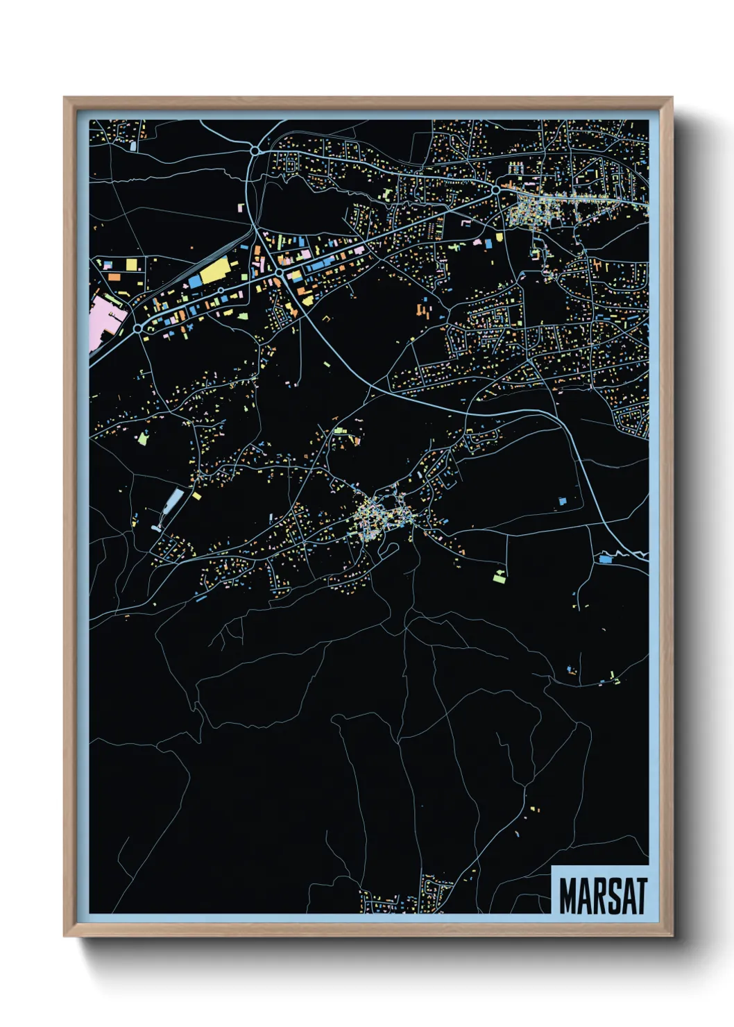 Une affiche de carte sur Marsat