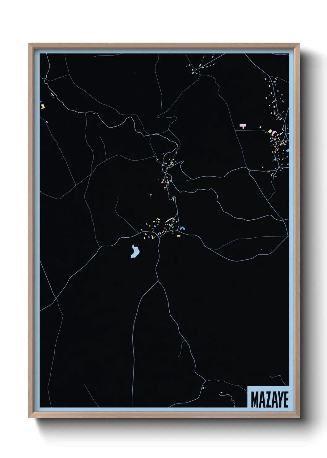 Une affiche de carte sur Mazaye