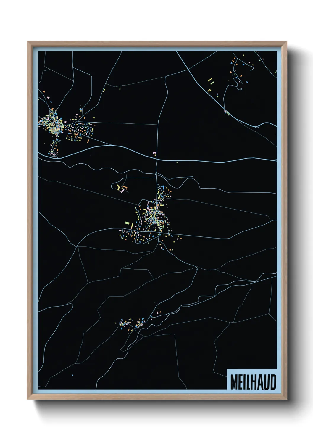 Une affiche de carte sur Meilhaud