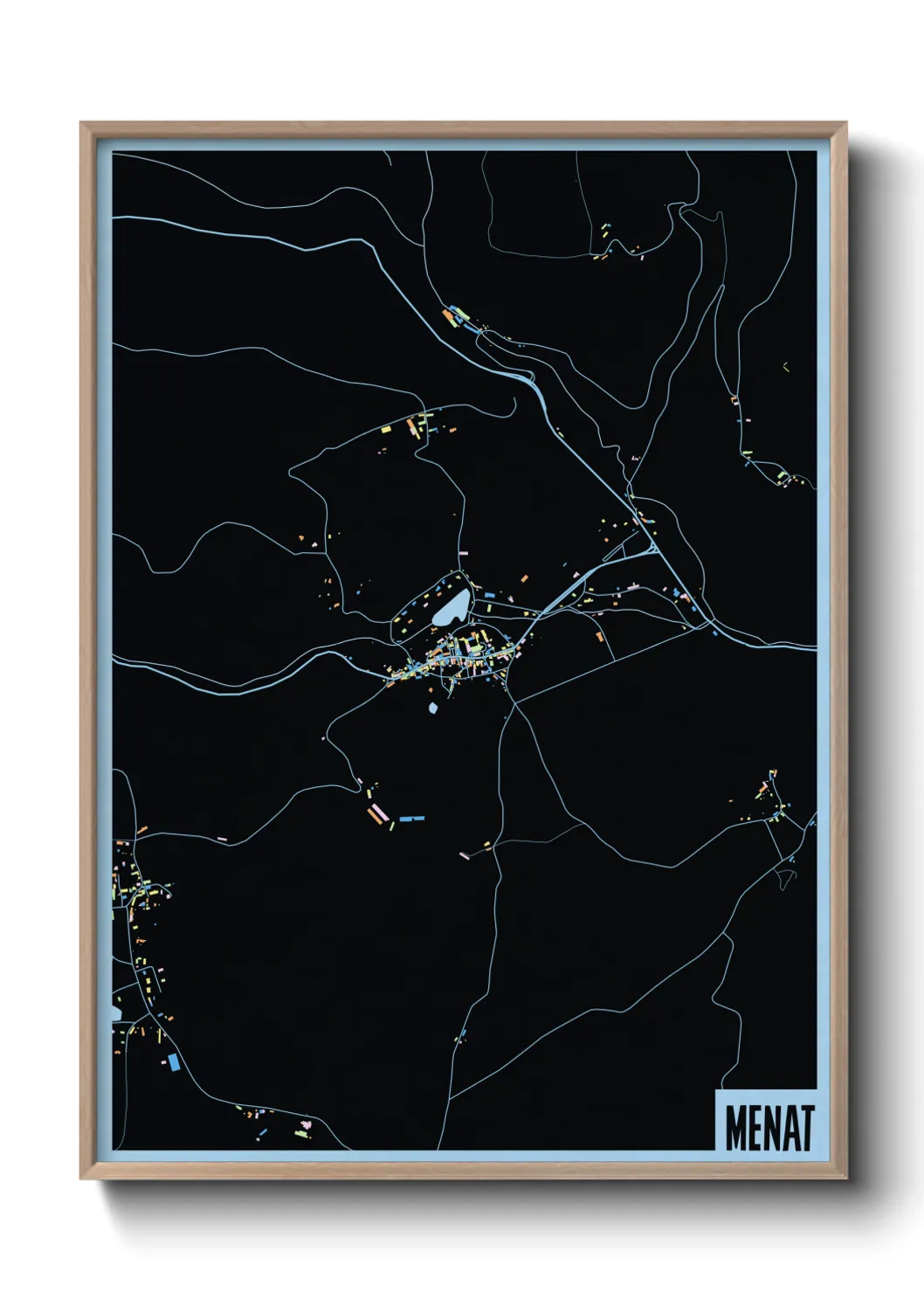 Une affiche de carte sur Menat