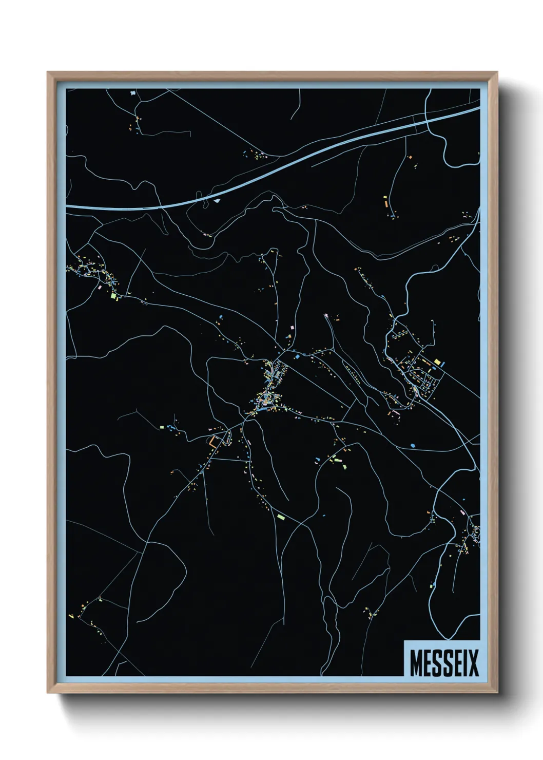 Une affiche de carte sur Messeix