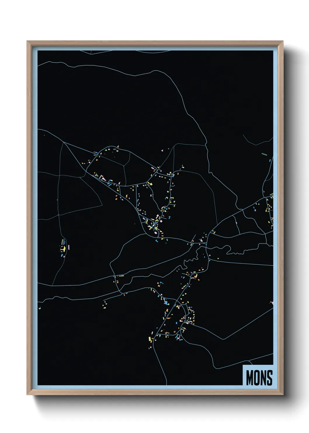 Une affiche de carte sur Mons