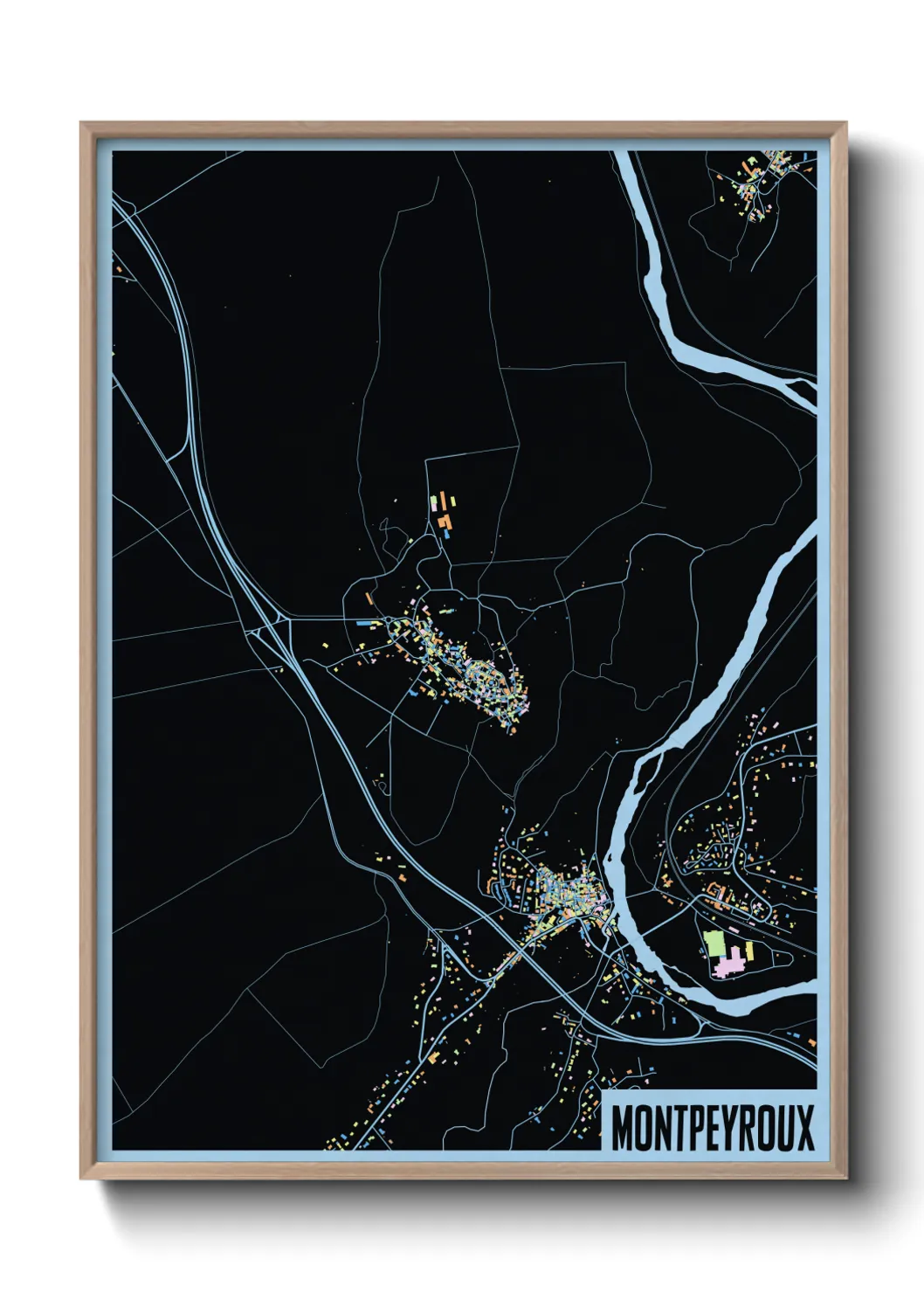 Une affiche de carte sur Montpeyroux