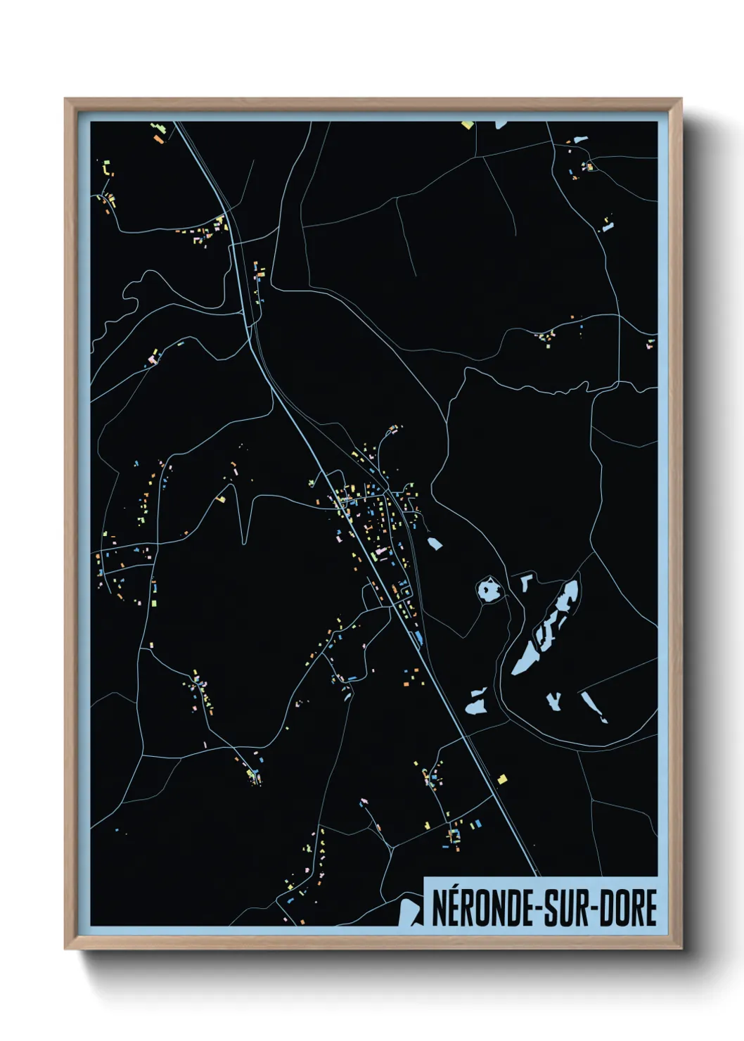 Une affiche de carte sur Néronde-sur-Dore