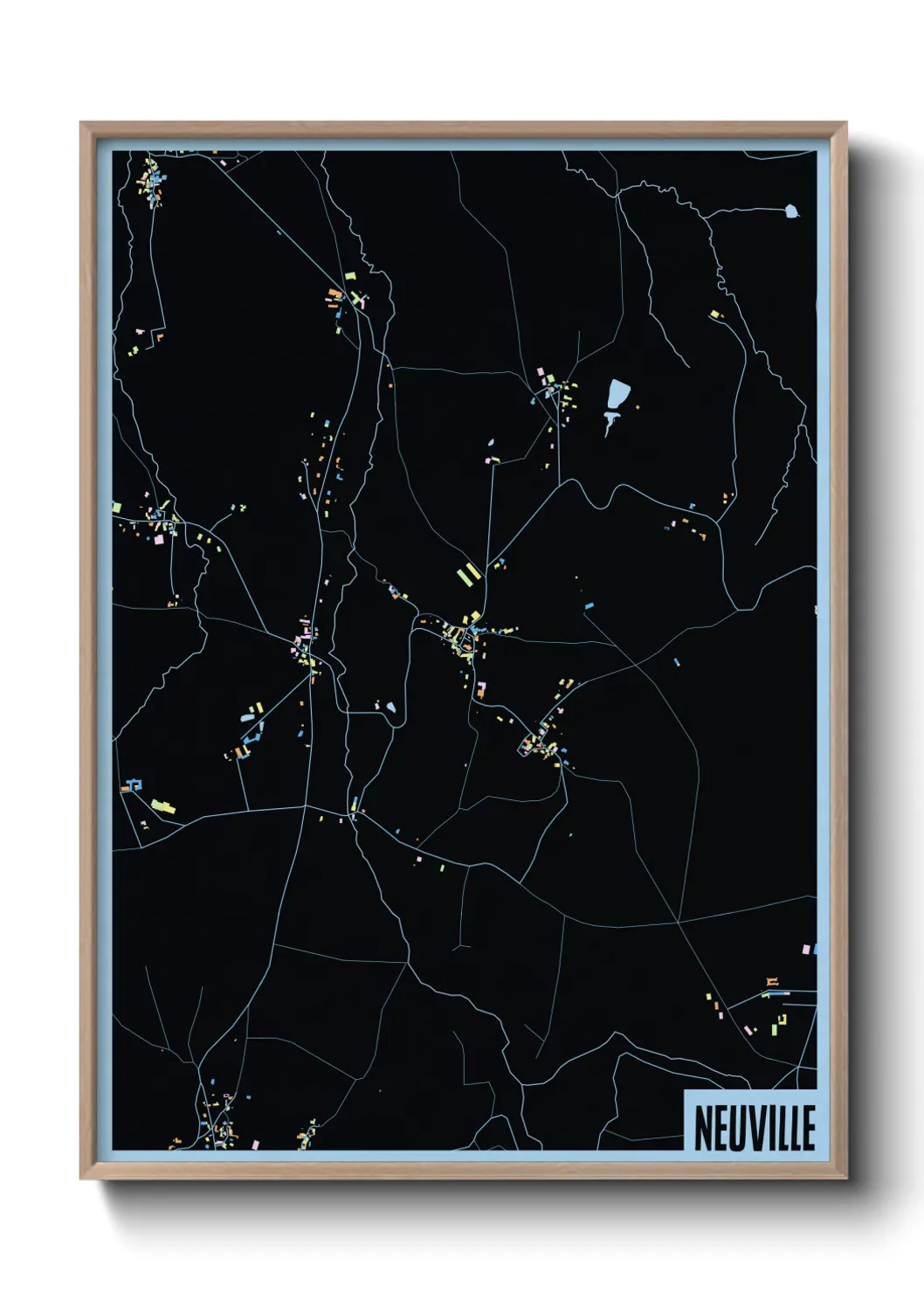 Une affiche de carte sur Neuville