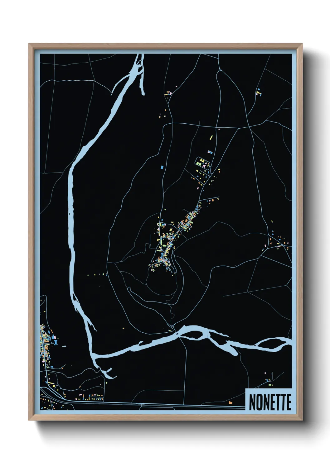 Une affiche de carte sur Nonette