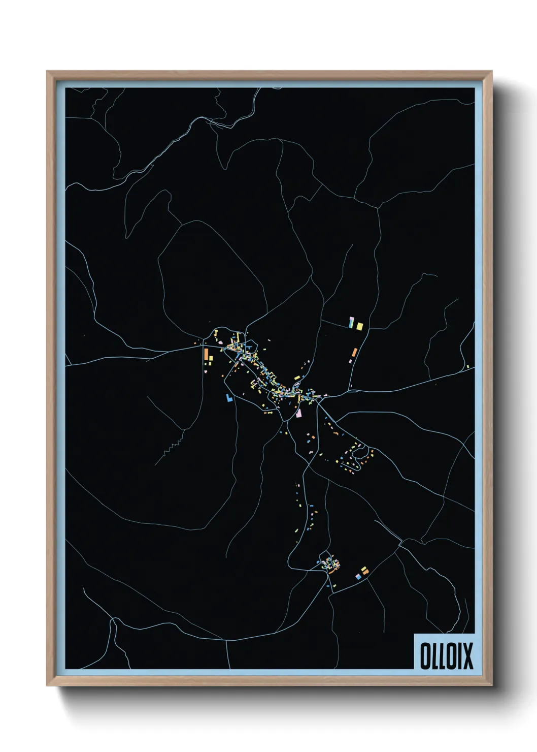 Une affiche de carte sur Olloix