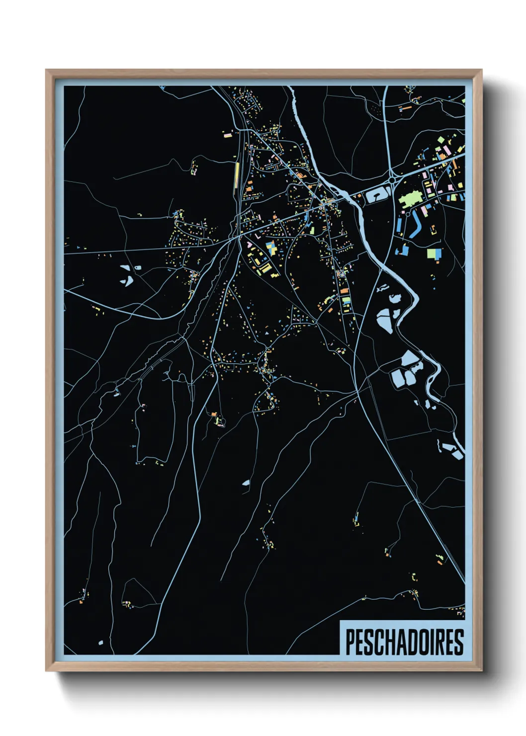 Une affiche de carte sur Peschadoires