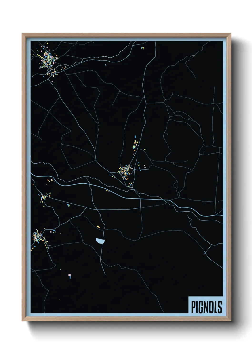 Une affiche de carte sur Pignols