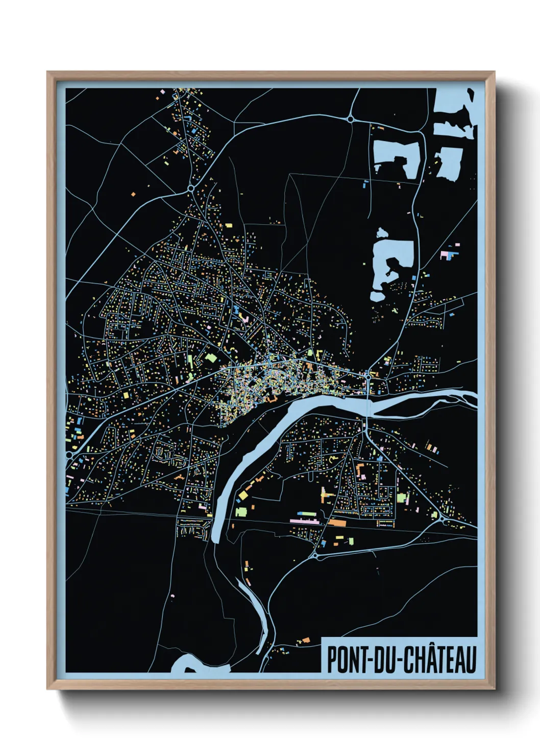 Une affiche de carte sur Pont-du-Château