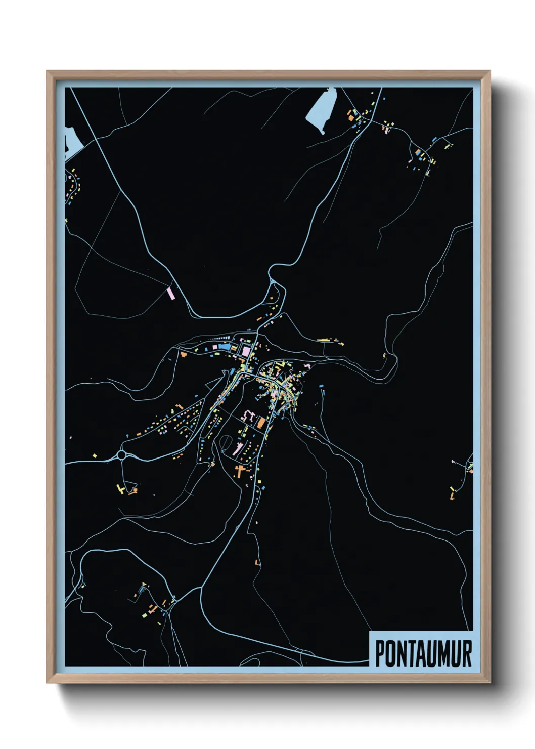 Une affiche de carte sur Pontaumur