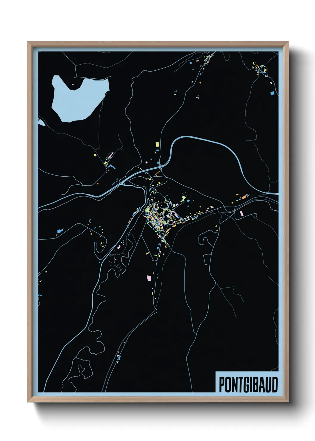 Une affiche de carte sur Pontgibaud