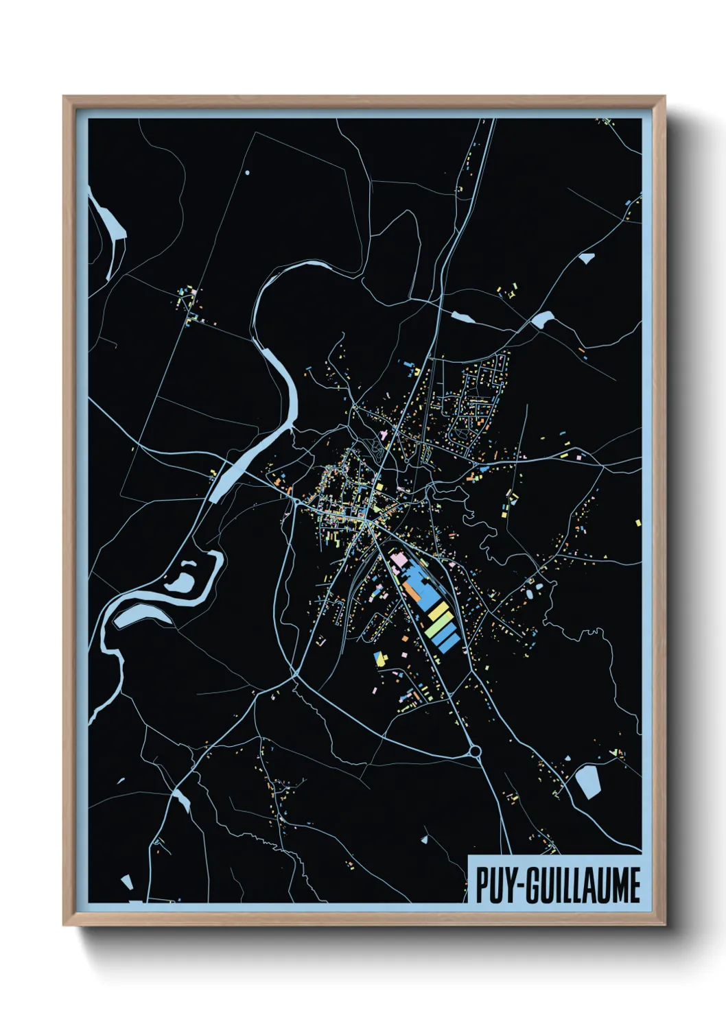 Une affiche de carte sur Puy-Guillaume