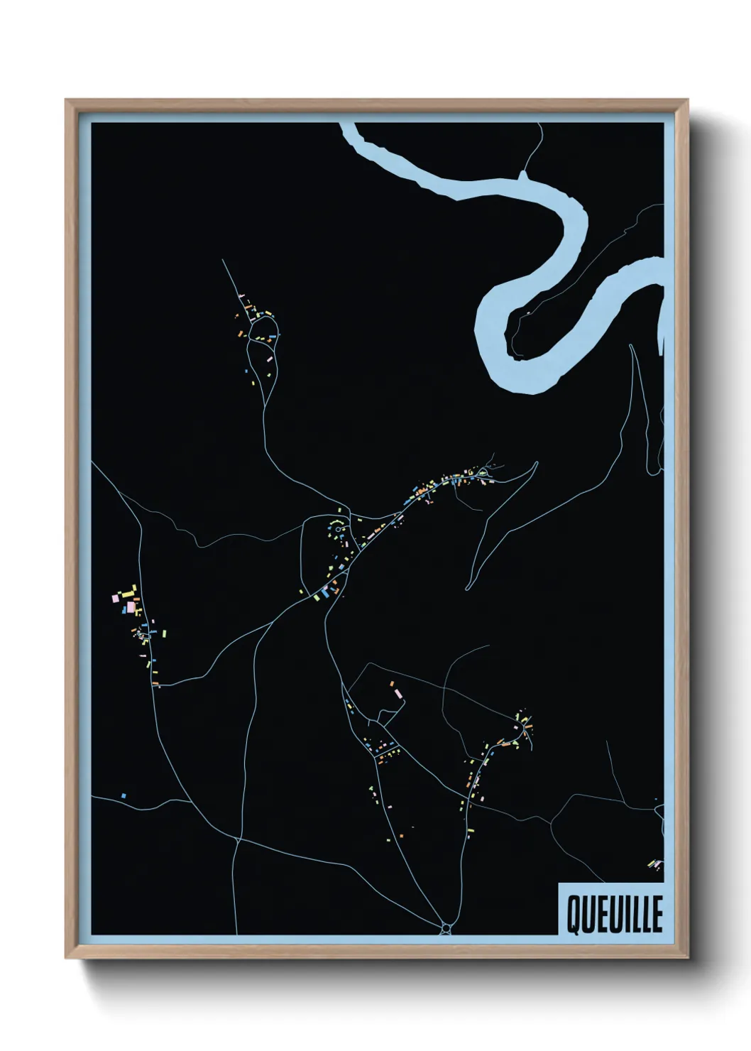 Une affiche de carte sur Queuille