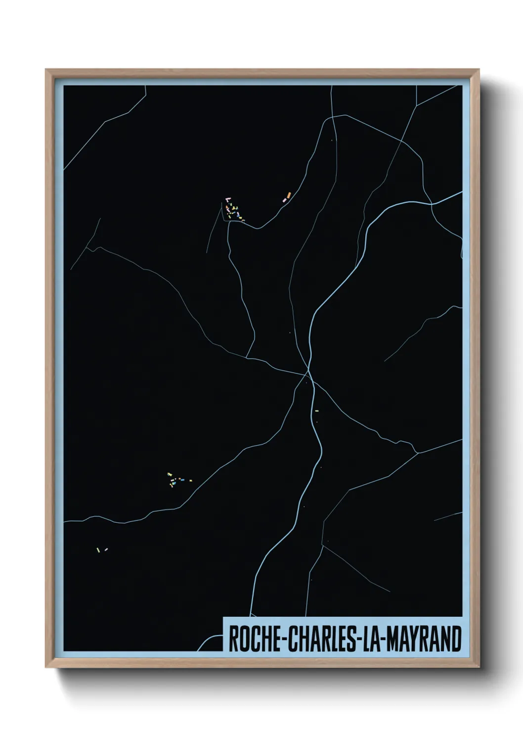 Une affiche de carte sur Roche-Charles-la-Mayrand