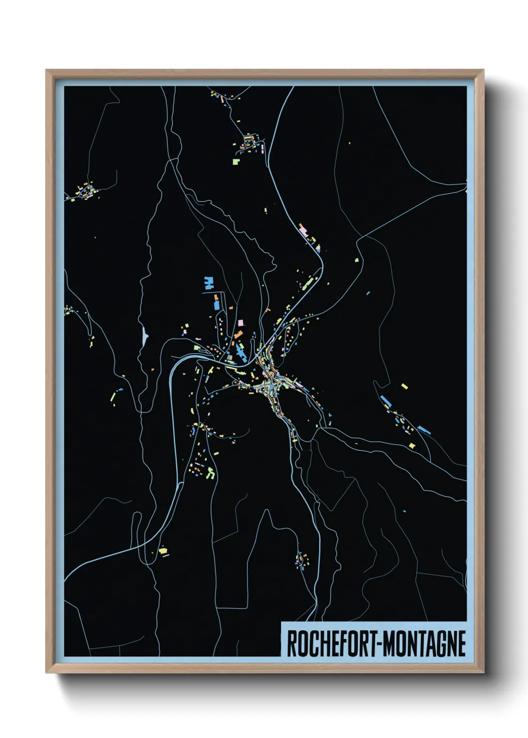 Une affiche de carte sur Rochefort-Montagne
