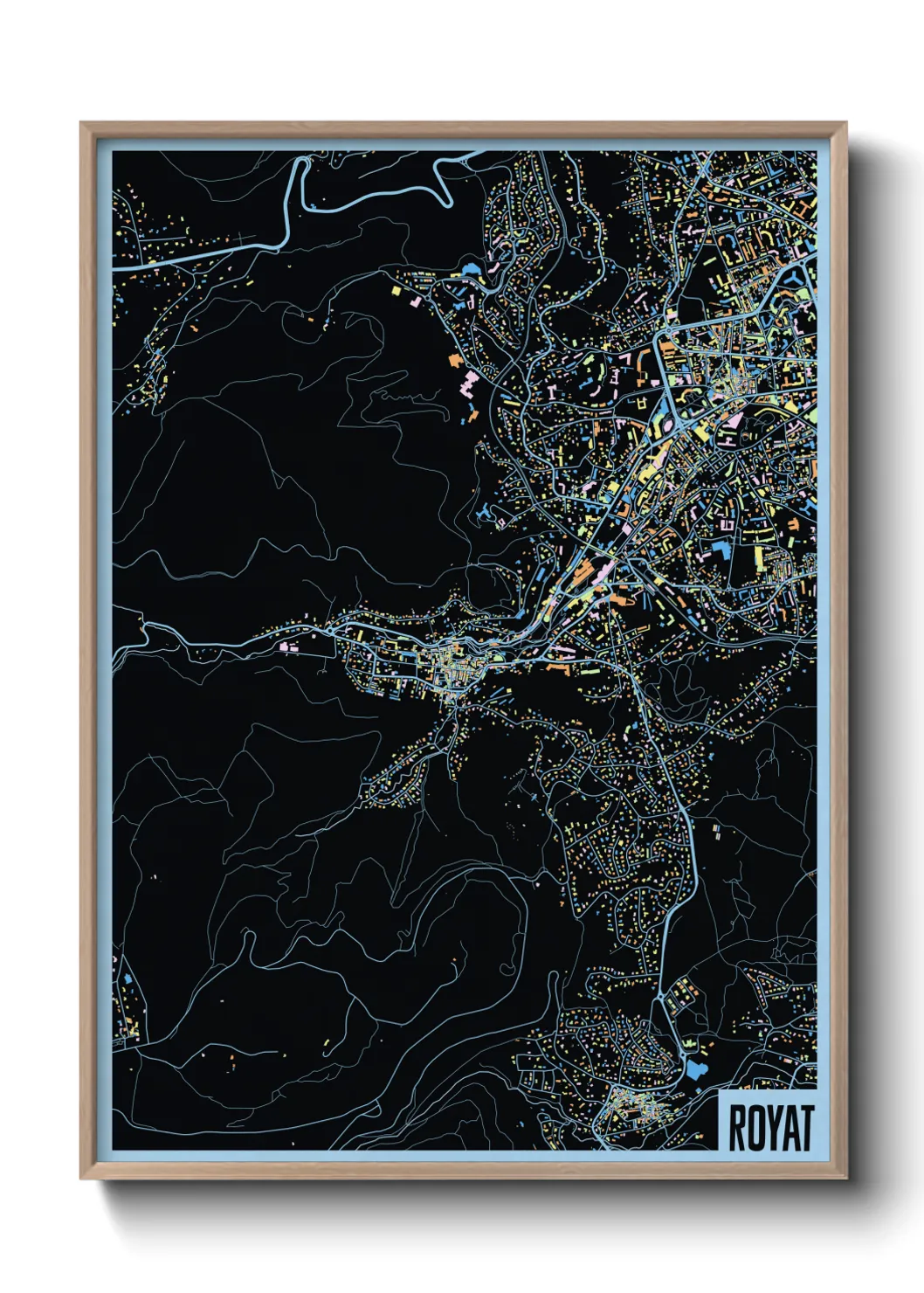 Une affiche de carte sur Royat
