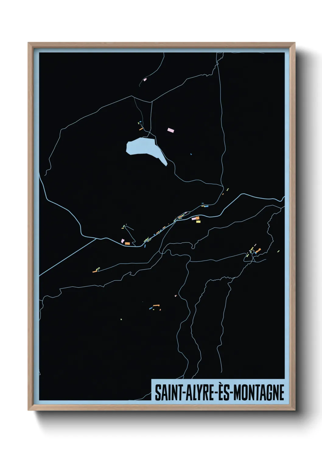 Une affiche de carte sur Saint-Alyre-ès-Montagne