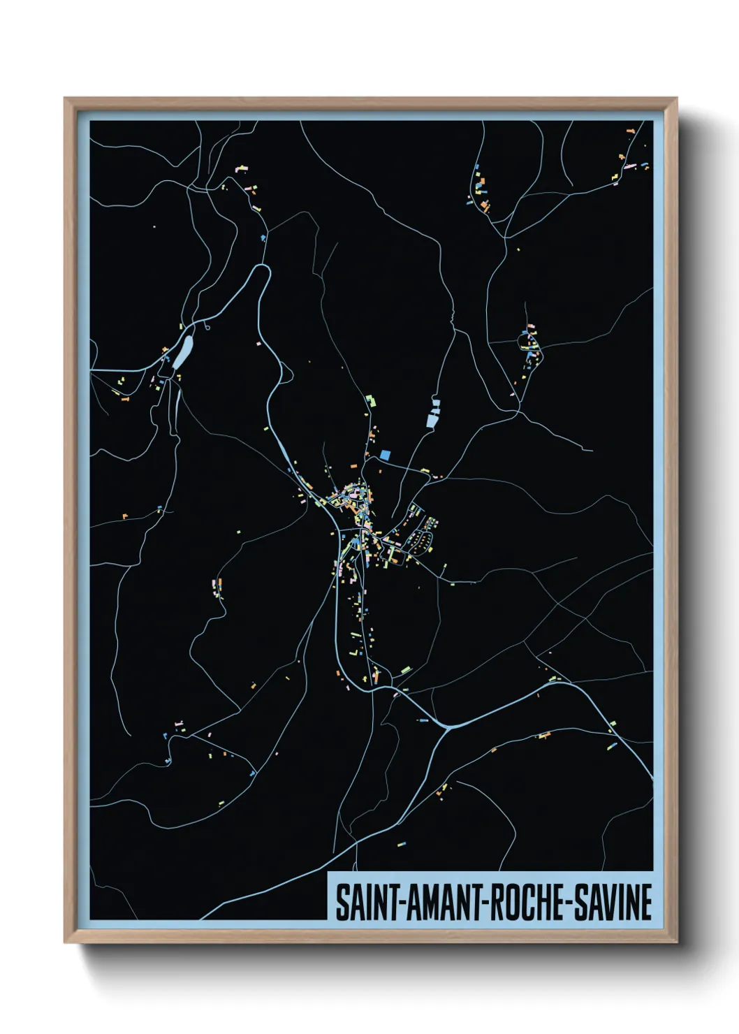 Une affiche de carte sur Saint-Amant-Roche-Savine