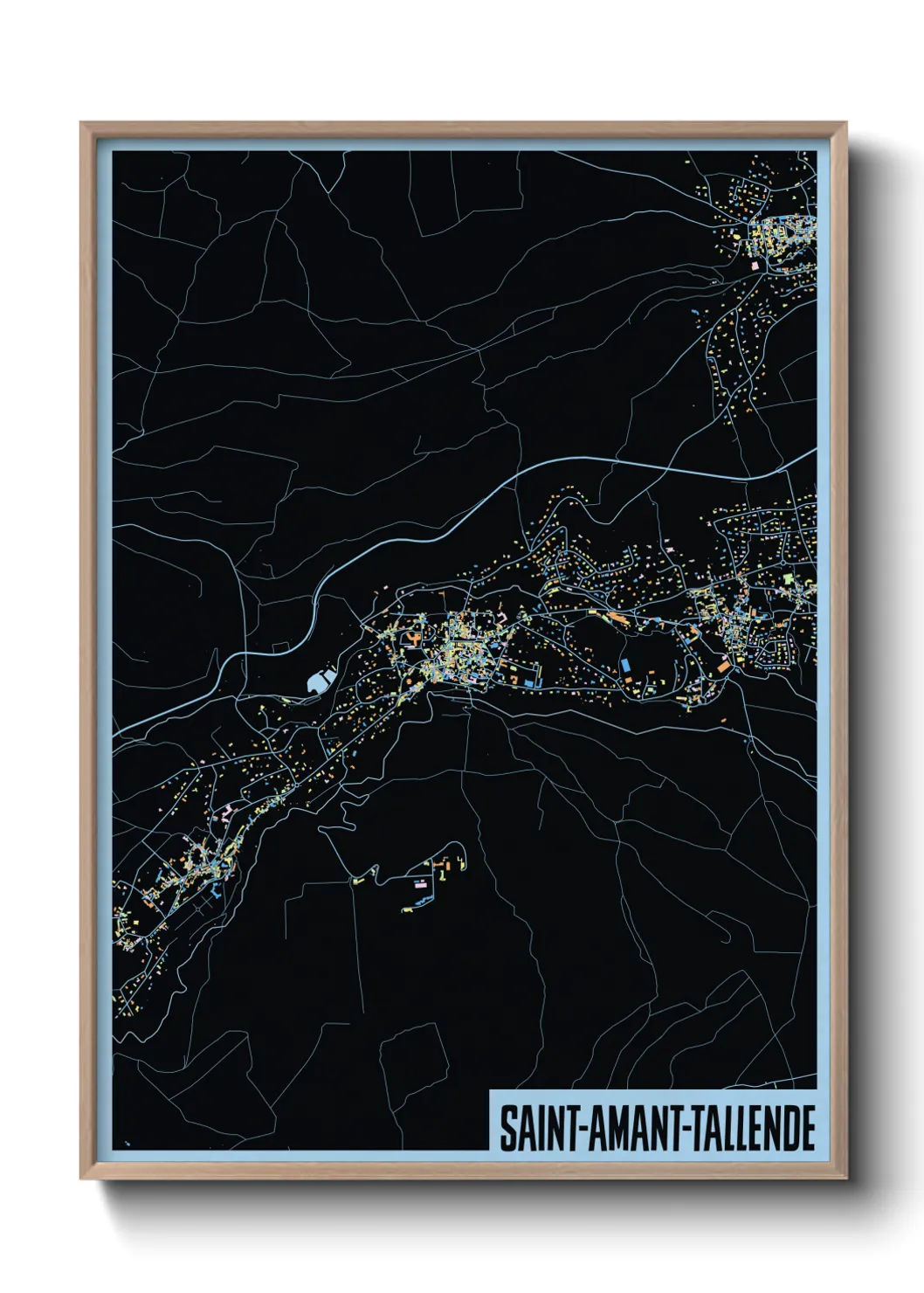Une affiche de carte sur Saint-Amant-Tallende