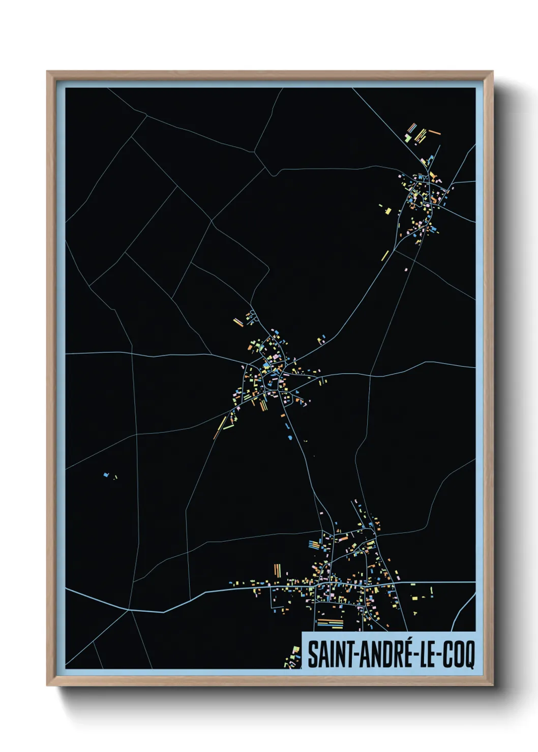 Une affiche de carte sur Saint-André-le-Coq