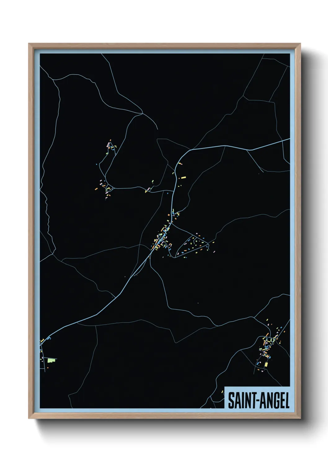 Une affiche de carte sur Saint-Angel