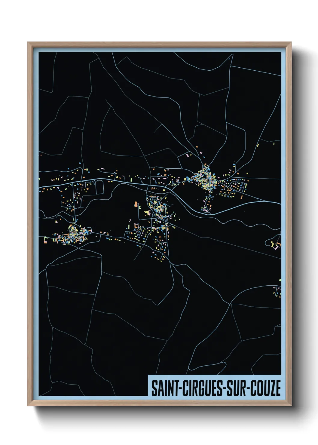 Une affiche de carte sur Saint-Cirgues-sur-Couze