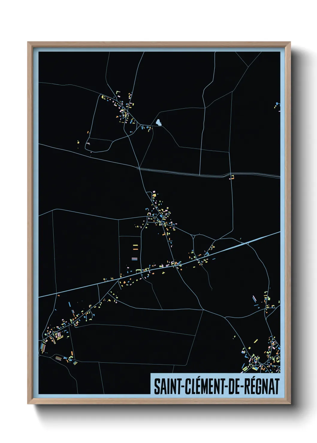 Une affiche de carte sur Saint-Clément-de-Régnat