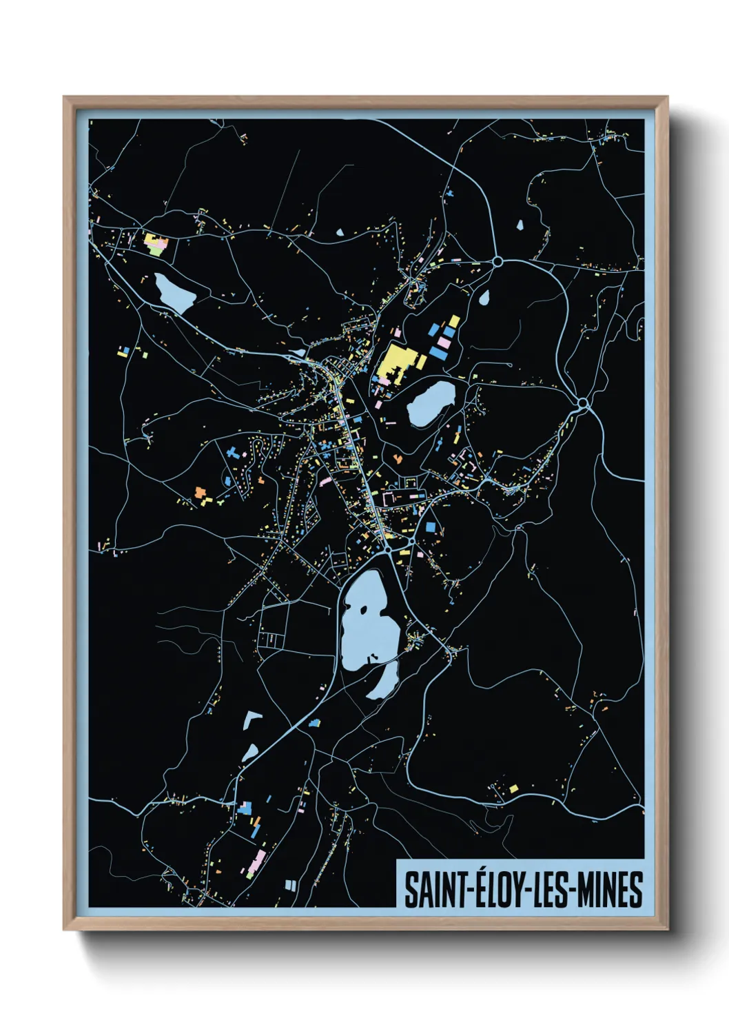 Une affiche de carte sur Saint-Éloy-les-Mines