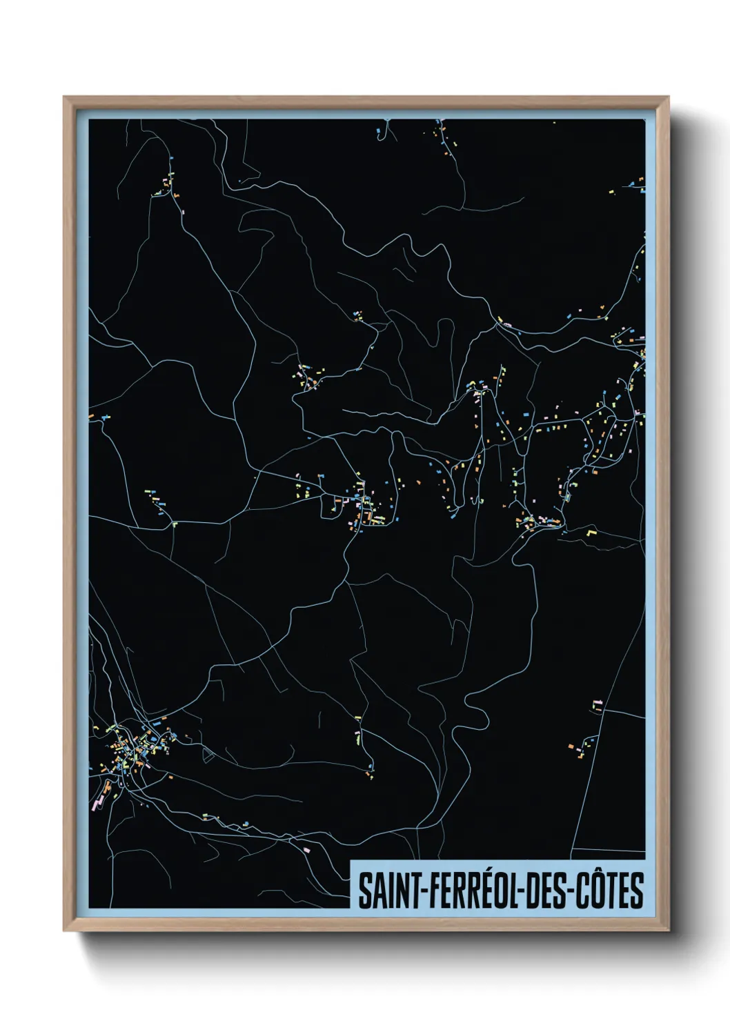 Une affiche de carte sur Saint-Ferréol-des-Côtes