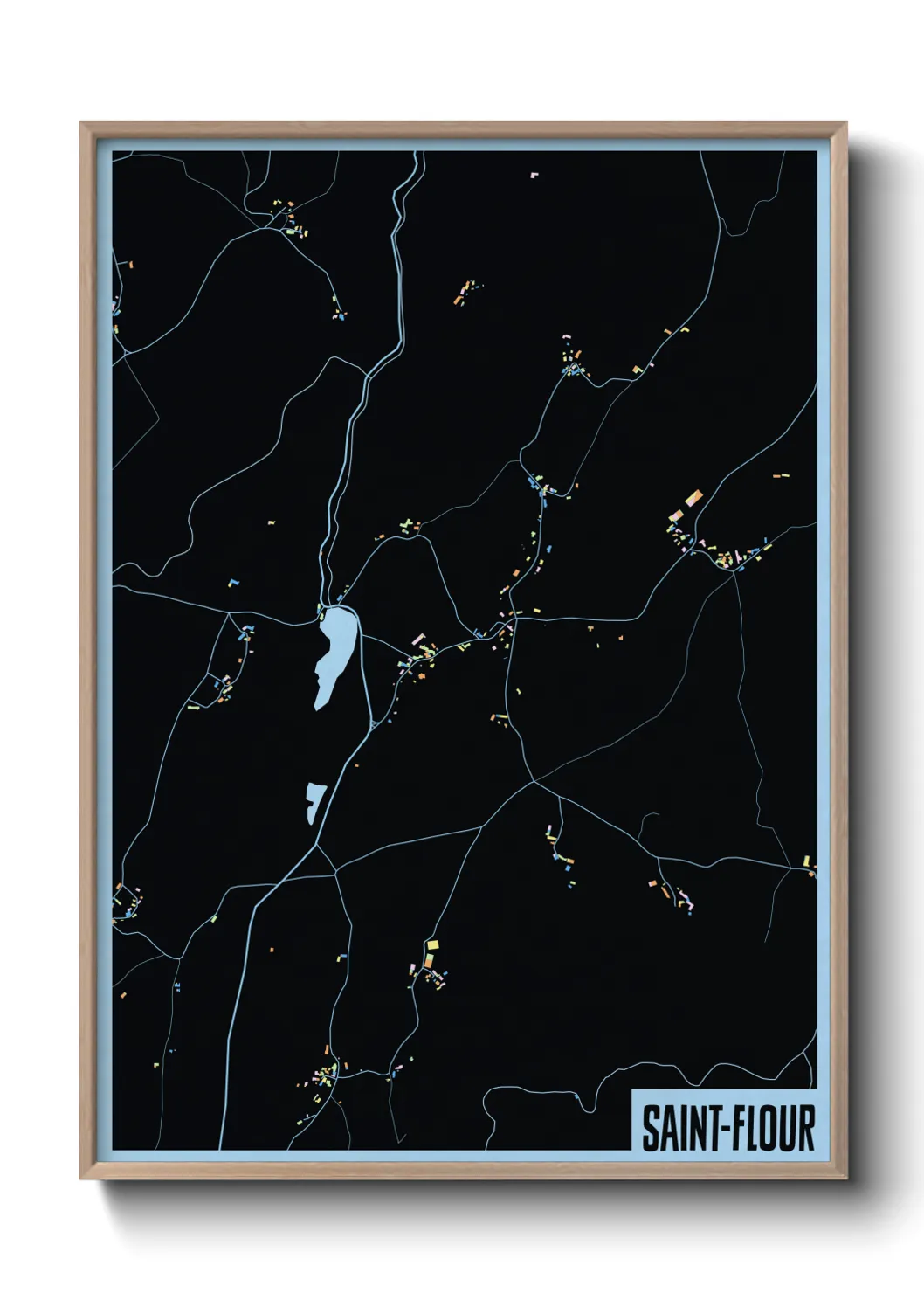 Une affiche de carte sur Saint-Flour