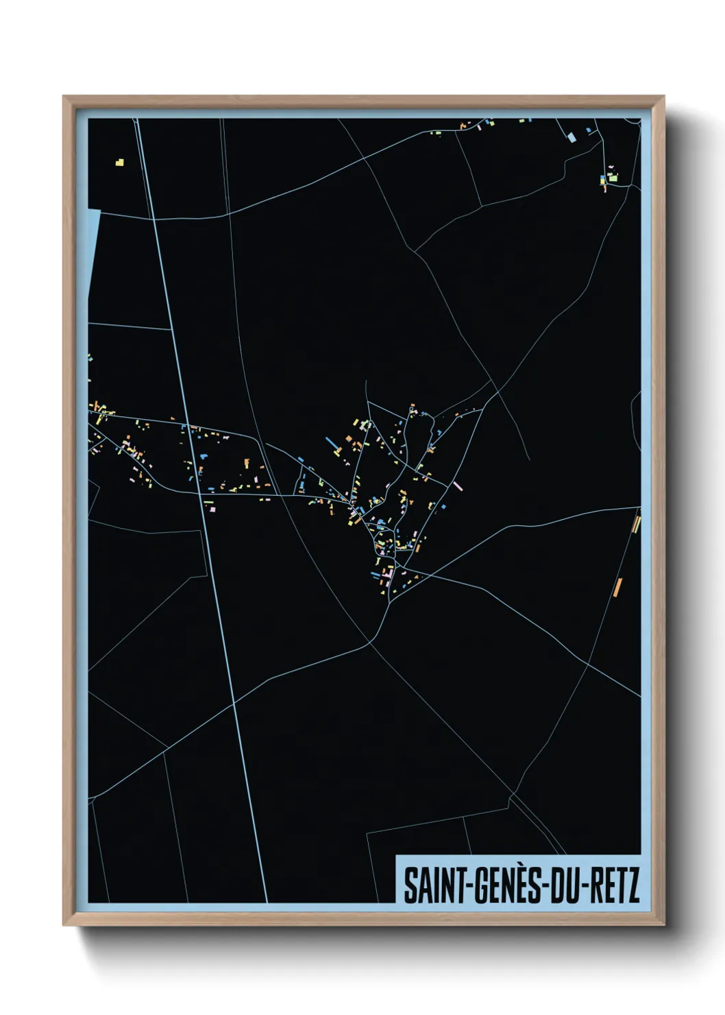 Une affiche de carte sur Saint-Genès-du-Retz