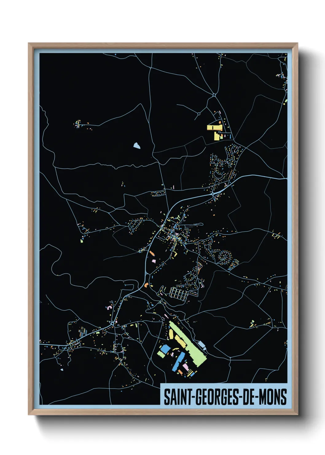 Une affiche de carte sur Saint-Georges-de-Mons