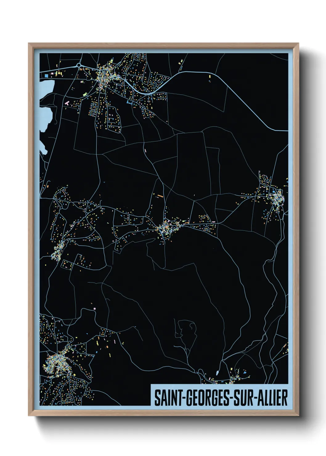 Une affiche de carte sur Saint-Georges-sur-Allier