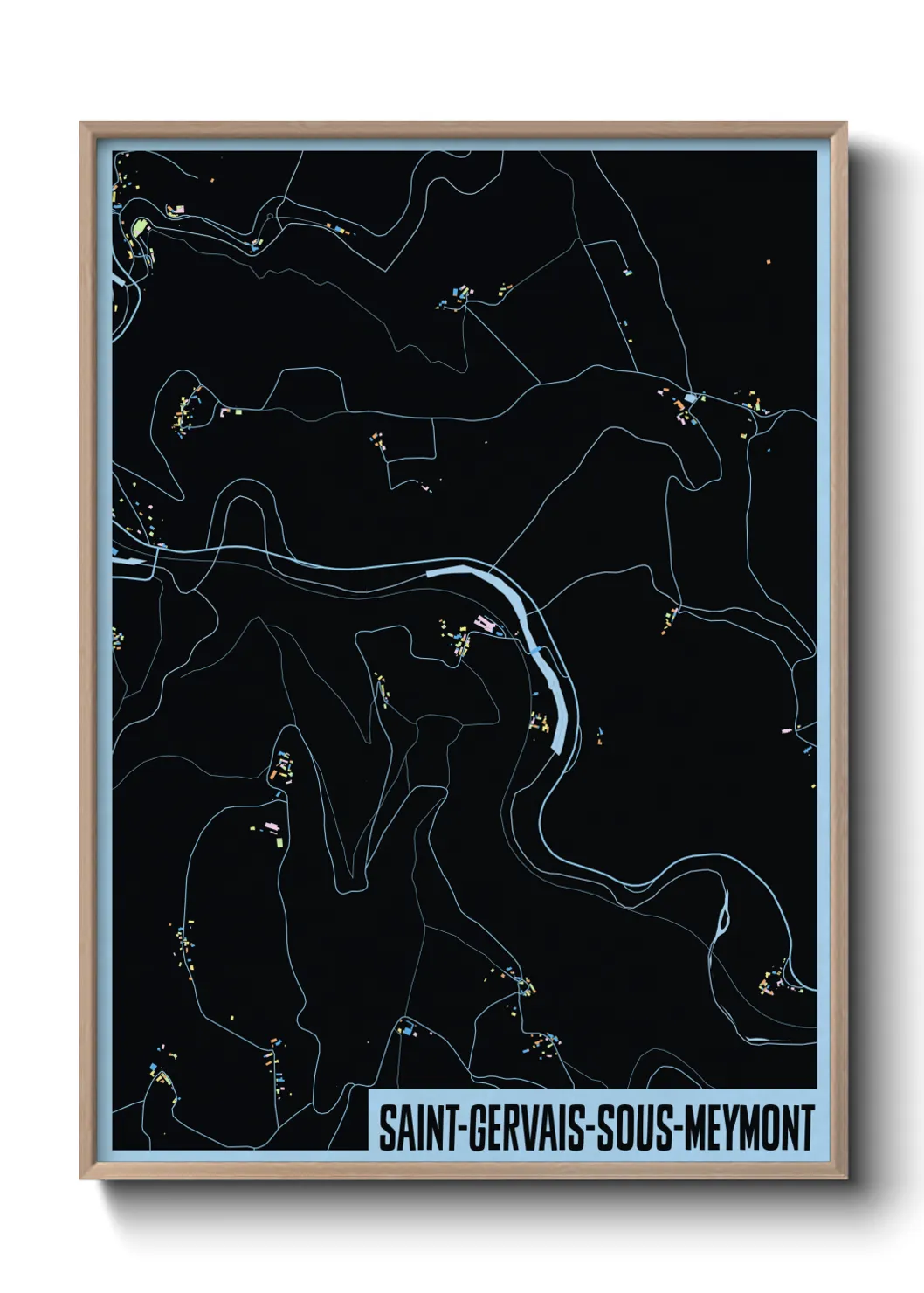 Une affiche de carte sur Saint-Gervais-sous-Meymont